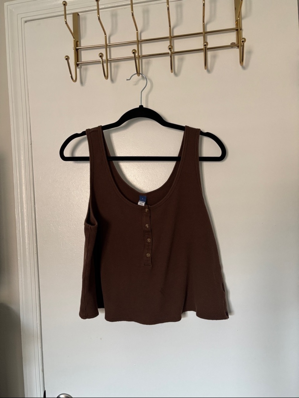 Old Navy Brown Ribbed Henley Tank Top - Women